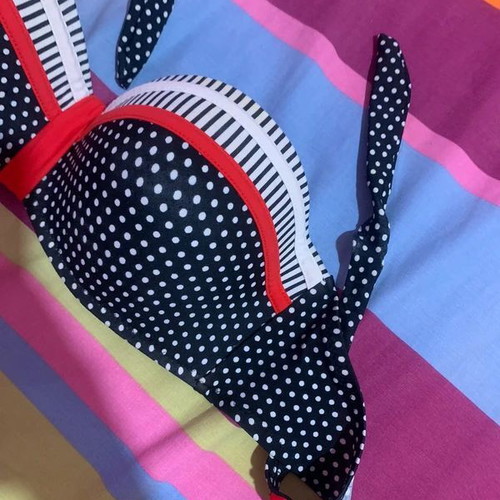 Bikini tops set size M like new, pink and blue