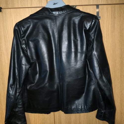 Leather women's jacket used, small, black