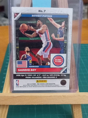 Κάρτα Saddiq Bey 7 2021-22 Panini NBA Sticker & Card Collection σαν καινούργιο