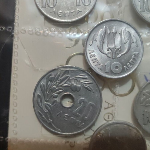 Greek old drachma coins used, pack of 6 pieces