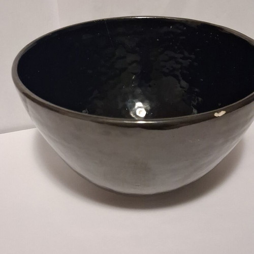 Eleni Vernadaki ADC studio pottery bowl with silver metallic surface