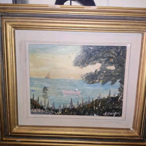 Oil painting signed Stavros 30x37cm