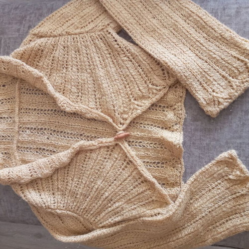 Handmade bolero used, original design, beige