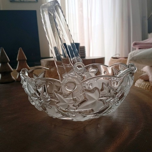 Vintage crystal fondant dish Walther Glas like new, 19 cm