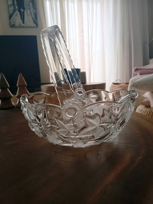 Vintage crystal fondant dish Walther Glas like new, 19 cm