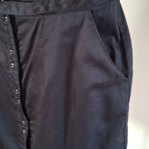 Marks & Spencer Black Mini Shirt Dress with Puff Sleeves like new