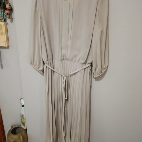 Evening pleated dress light gray like new, size XXXL