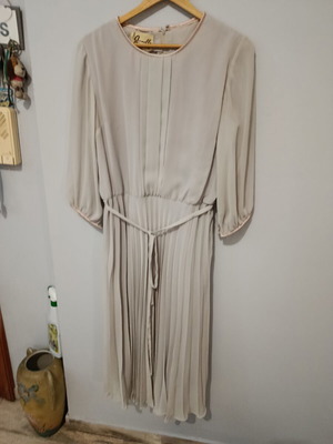 Evening pleated dress light gray like new, size XXXL