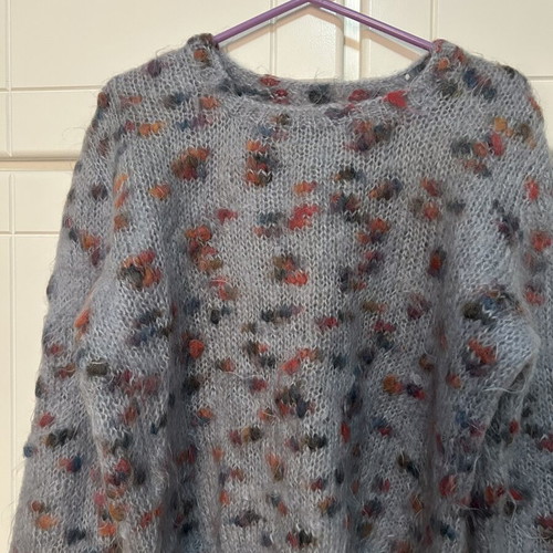 Printed sweater like new, gray, size L