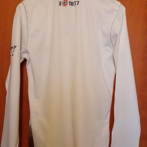 Helly Hansen shirt size S like new, cotton, white with blue black collar