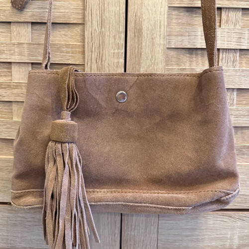 Suede Zara crossbody bag like new, beige