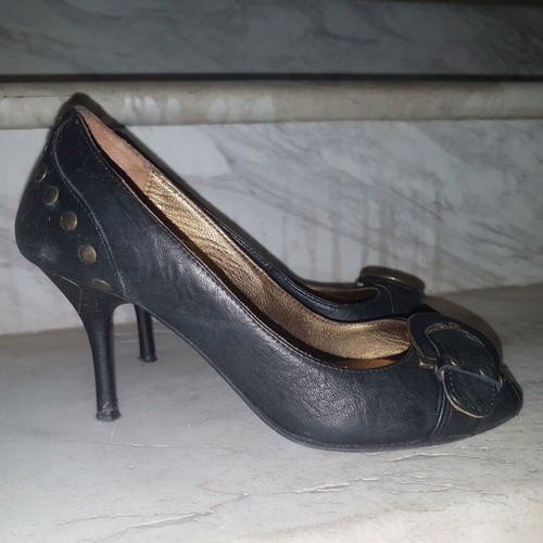 Tsakiris Mallas black pumps used, medium heel, size 36