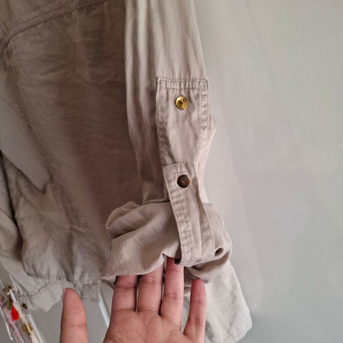Fidèle women's shirt L like new, sand beige with snaps