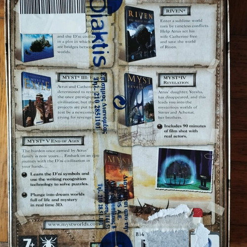 PC Myst The Collection used with all discs and Diaktis tape