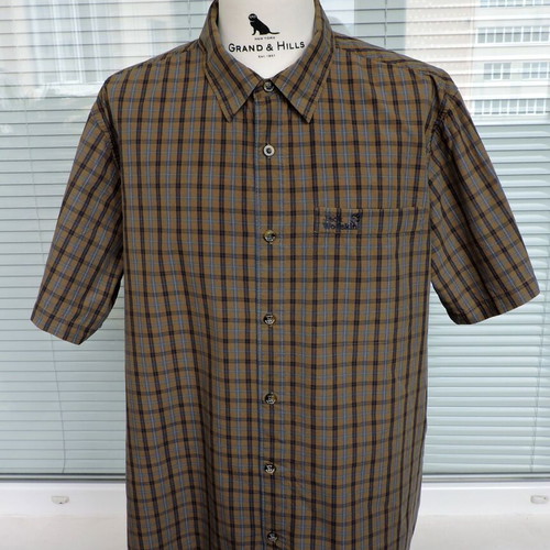 Jack Wolfskin Mens Brown Checked Organic Cotton Shirt XXL like new