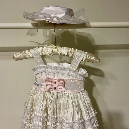Baptism dress set with hat and jacket new