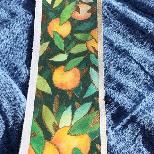 Watercolour painting new 10.5 x 29.6 cm