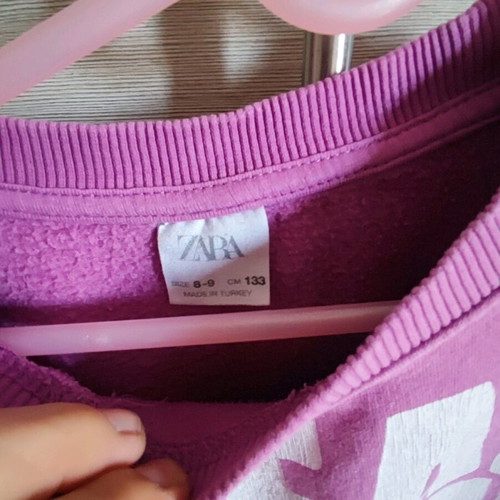 Zara fleece sweatshirt like new, pink and purple, sizes 128-134 cm