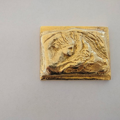 Bronze relief micro sculpture by Vassalou used