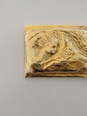 Bronze relief micro sculpture by Vassalou used