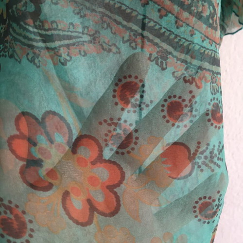 Marie&Co 100% silk turquoise tunic, size M
