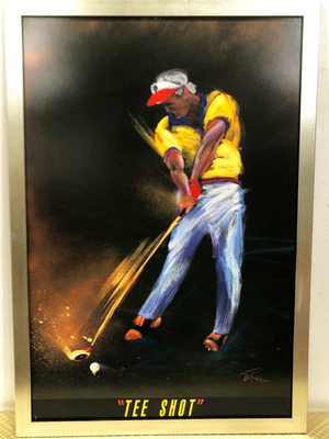 Terry Rose Tee Shot εκτύπωση γκολφ 1990 μεταχειρισμένη, σε κορνίζα