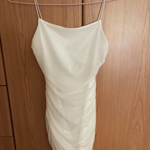 Mini dress white with open back new