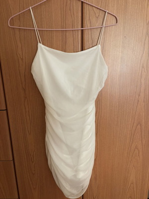 Mini dress white with open back new