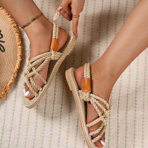 Woven sandals and platforms like new, size 40, beige and brown