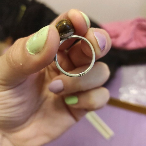 Silver ring with tiger's eye stone like new