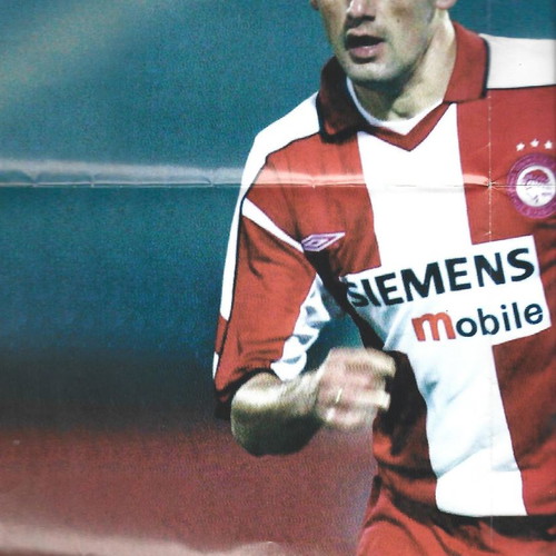 Predrag Djordjevic Olympiakos - Arsenal poster used, rare collectible