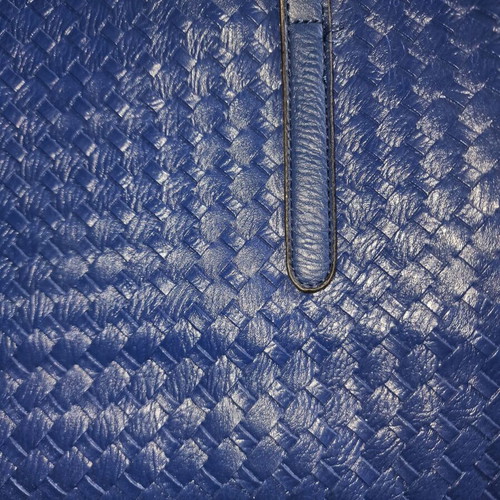 Shopper bag blue with woven design new