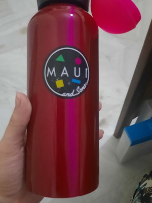 Maui and Sons water bottle used, metal with safety spout