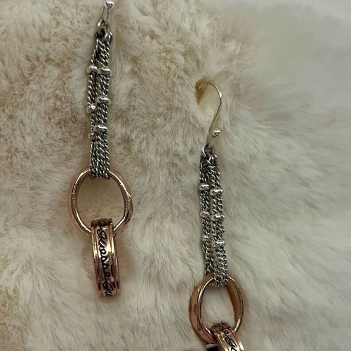 Guess hanging earrings like new, gold and silver