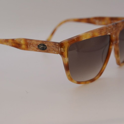 Genny vintage 80s brown sunglasses new, handmade in Italy