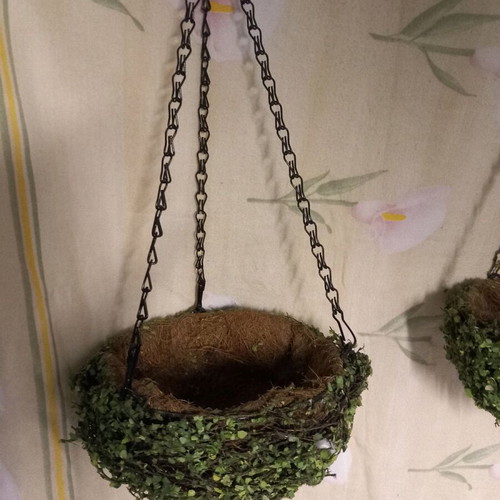 Hanging flower pots used, set of two