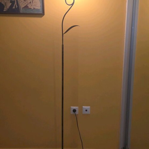 Handmade floor lamp with blown glass like new