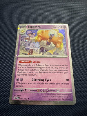 Espathra PAR 081 Pokemon Card new, Nm cosmo holo