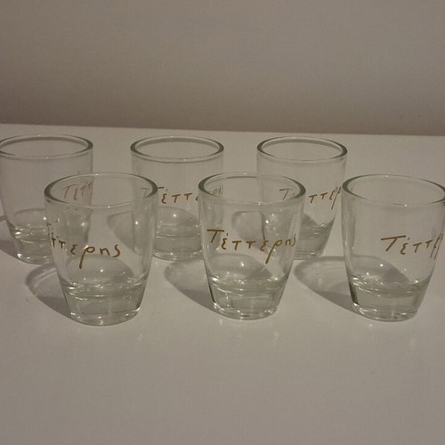 Set of 6 Vintage Tetteris Ouzo Shot Glasses like new