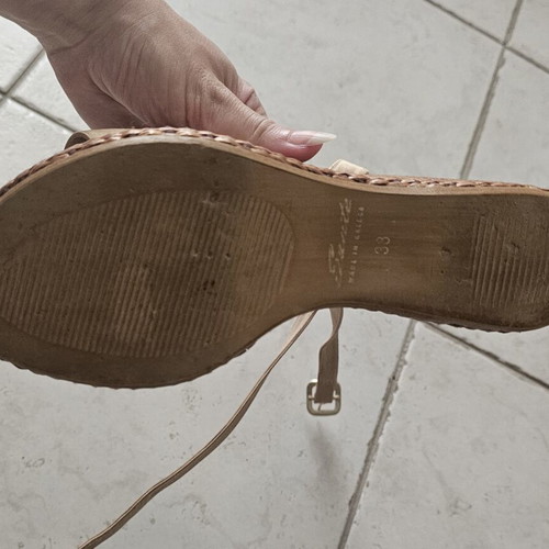 Sante platform sandals like new, size 37.5, beige, 12cm heel