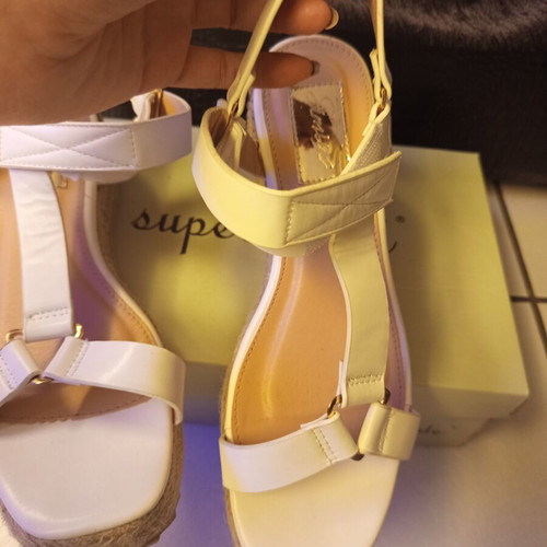 Women's white platform sandals size 39 new