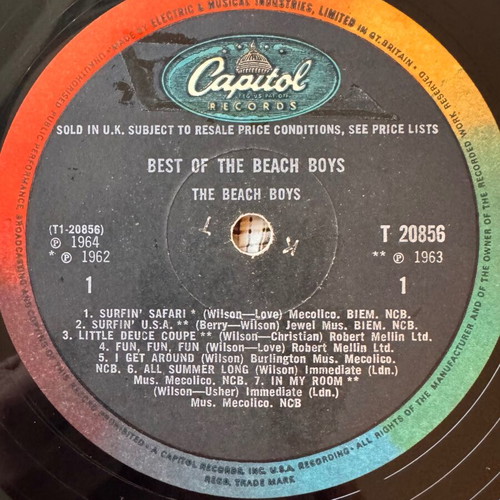 Best Of The Beach Boys LP used, 1st UK 1966, pop