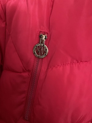 DKNY fuchsia puffer jacket, size L