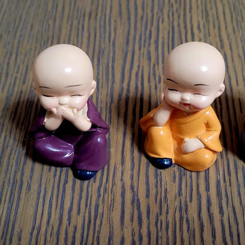 Set of 4 Decorative Miniature Buddha Monks Figurines