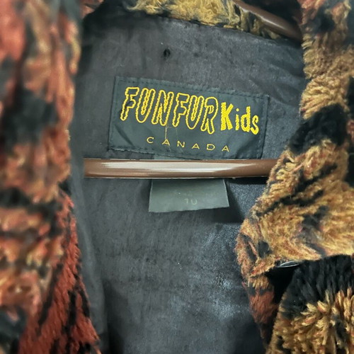Fur coat used, multicolored, size M