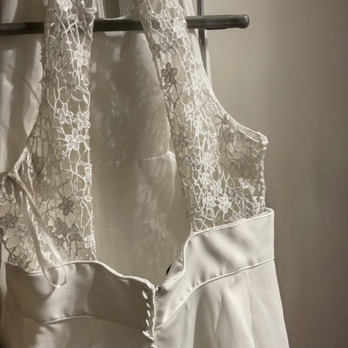 Vintage-style tea length dress white new, wedding dress