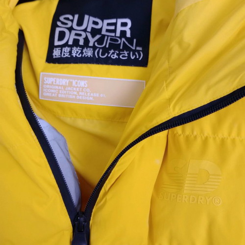 Superdry women's jacket used, yellow, hooded, size XL