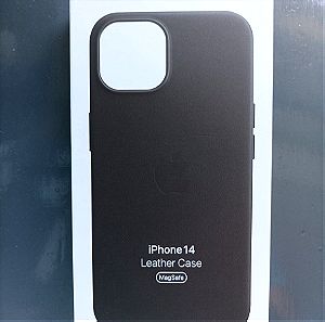 Γνήσια Apple Δερμάτινη Μαύρη Θήκη για iPhone 14 με MagSafe