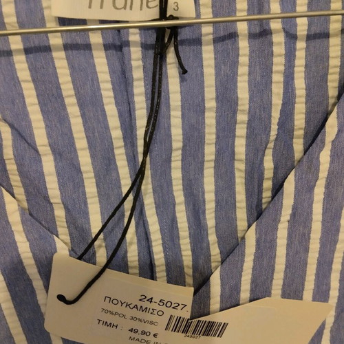 Frane women's plus size shirt new, white and blue
