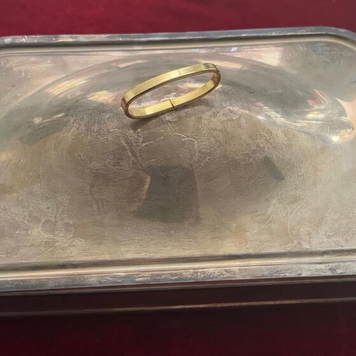 Serving dish used silver-plated baroque style 37x23x6.5 cm